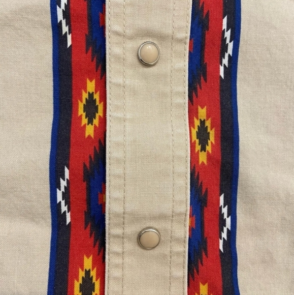 Vintage Wrangler Western Cowboy Shirt Long Sleeve decorative Button Down Rare - Picture 3 of 4